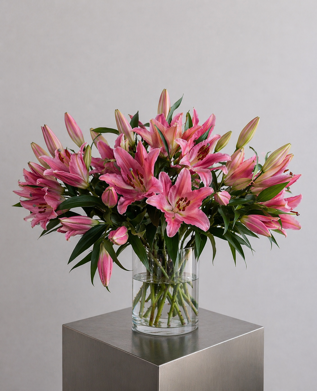 Bouquet Lys roses orientales 10 tiges