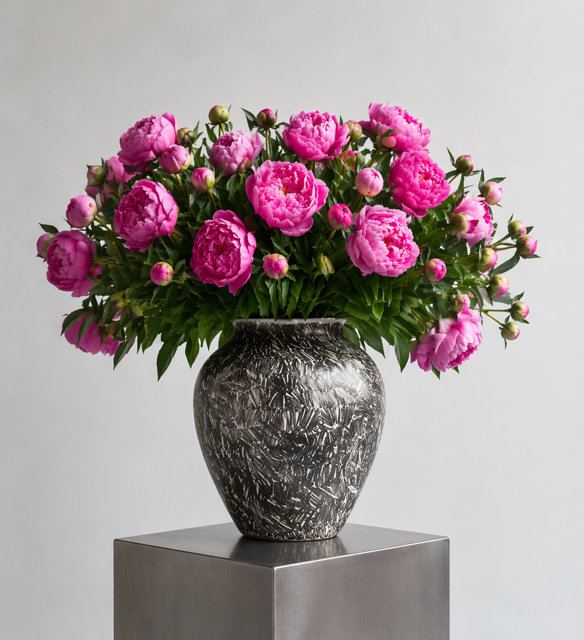 Pivoine roses bouquet 20 tiges